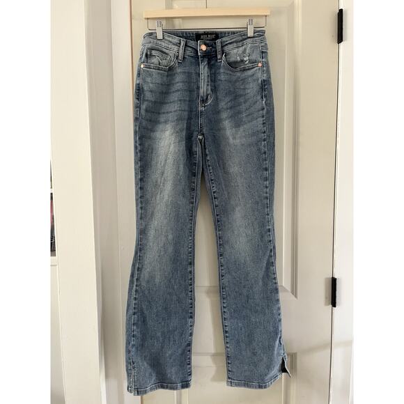 Judy Blue JB88289 High Waisted Slim Bootcut Jeans w/Slit Hem Size 7/28 Med Wash - Picture 1 of 13